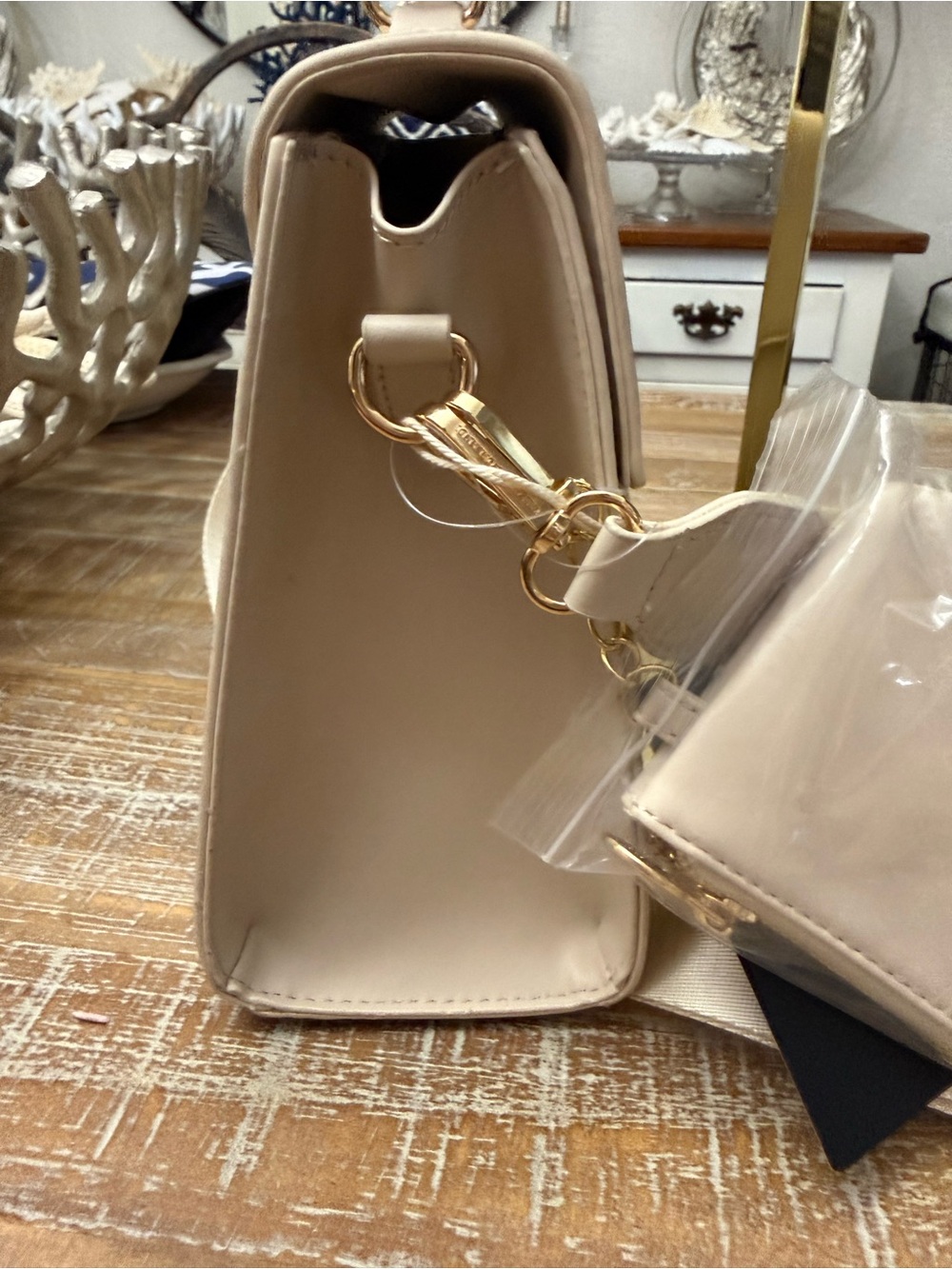 Valentino Orlandi Elegant Cream Top-Handle Crossbody Bag, Strap, Coin purse - Picture 9 of 9